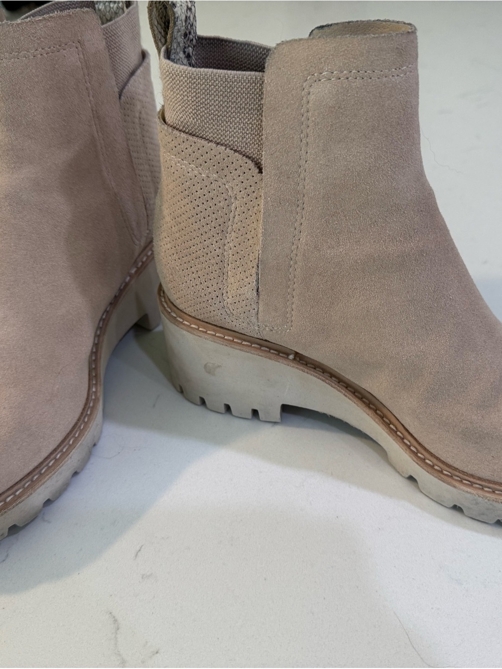 Dolce Vita Blush Suede Chelsea Ankle Boots